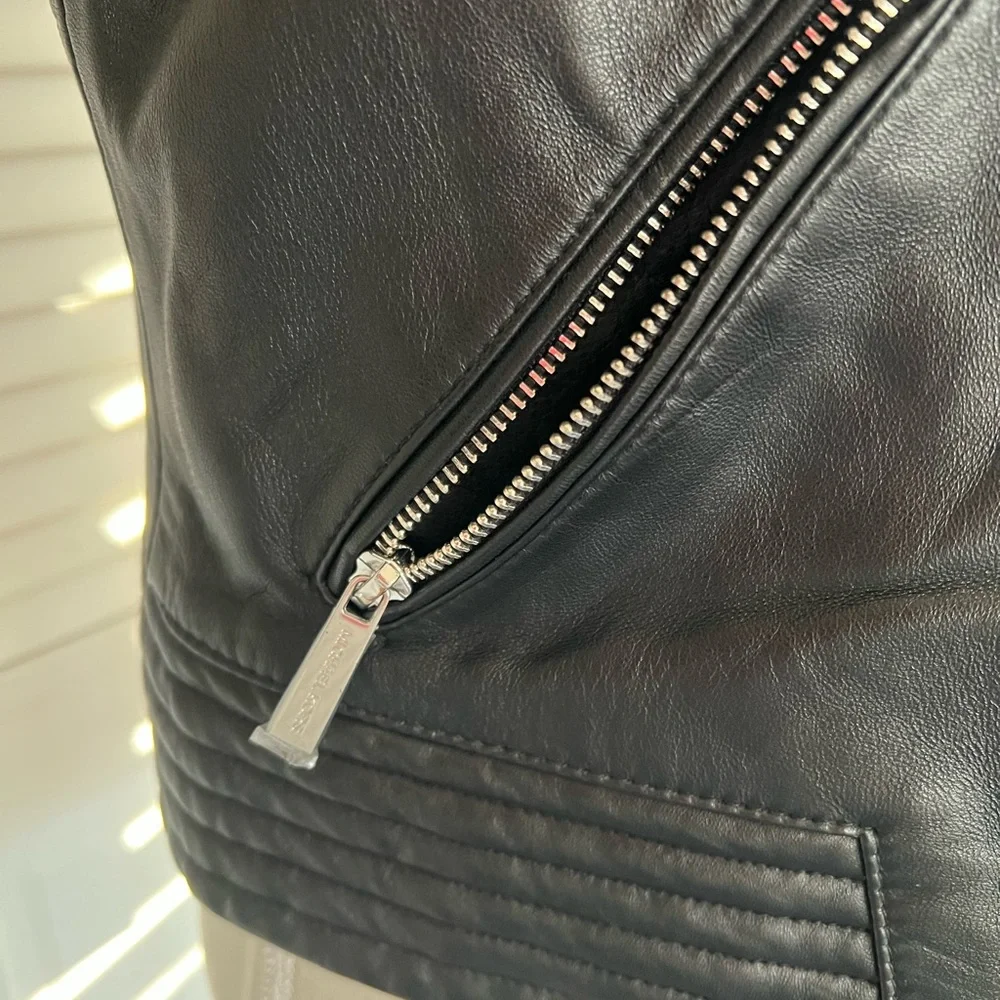 Michael Kors Leather Moto Jacket - Picture 7 of 10